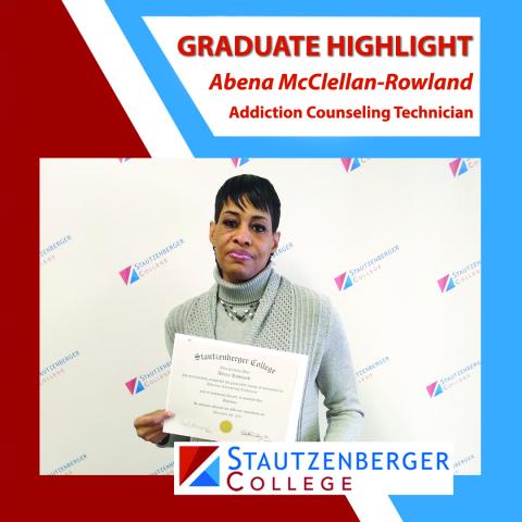 We Proudly Present Addiction Counseling Technician Graduate Abena McClellan-Rowland