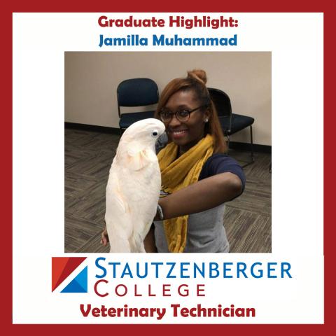 We Proudly Present Veterinary Technician Graduate Jamilla Muhammad 