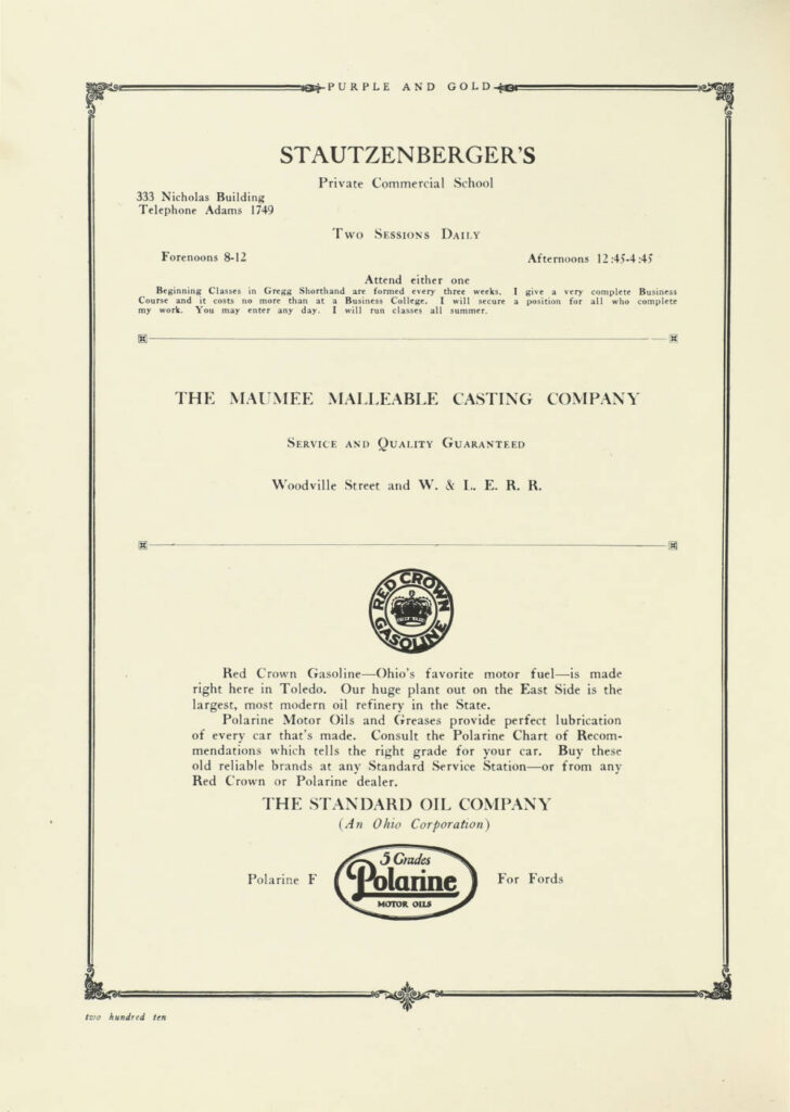 Published in The Purple and Gold, 1927